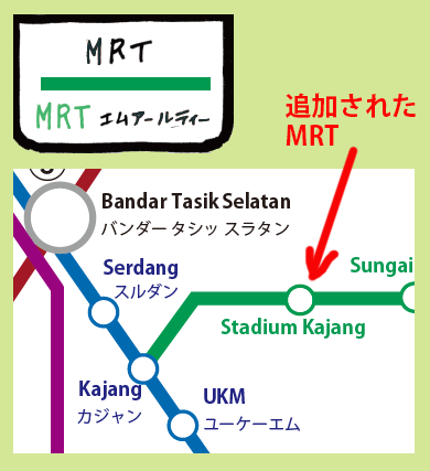 路線図に追加されたMRT