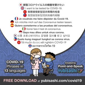 新型コロナウィルス対応 指さし会話　Point-and-Speak YUBISASHI for COVID-19