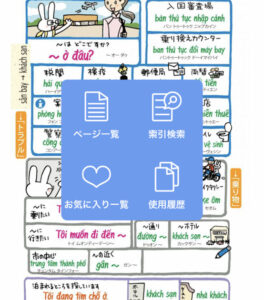 指さし会話ベトナム ページ一覧 索引検索 お気に入り一覧 使用履歴