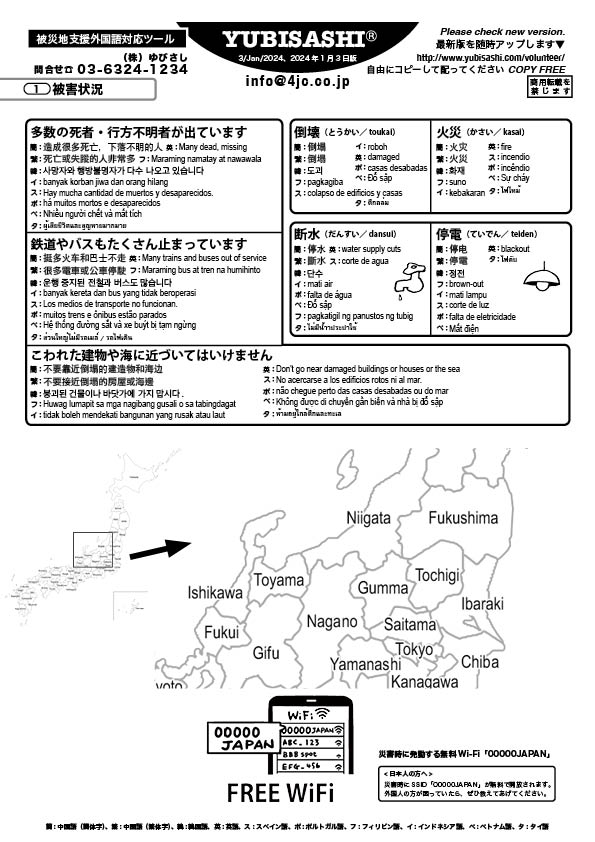 被災地支援外国語対応ツール